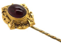 Victorian 15ct Gold & Cabochon Garnet Tie Pin