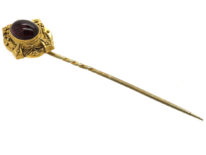 Victorian 15ct Gold & Cabochon Garnet Tie Pin