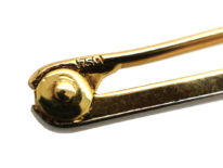 Art Deco 18ct Gold, Platinum & Diamond Bar Brooch