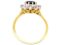 18ct Gold Sapphire & Diamond Oval Cluster Ring