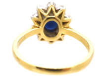 18ct Gold Sapphire & Diamond Oval Cluster Ring