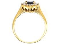 18ct Gold Sapphire & Diamond Oval Cluster Ring