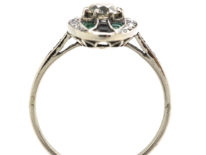 Art Deco Platinum, Emerald, Onyx & Diamond Oval Ring