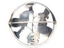 Mid Century Silver Moonlight Blossom Brooch by Arno Malinowski for Georg Jensen