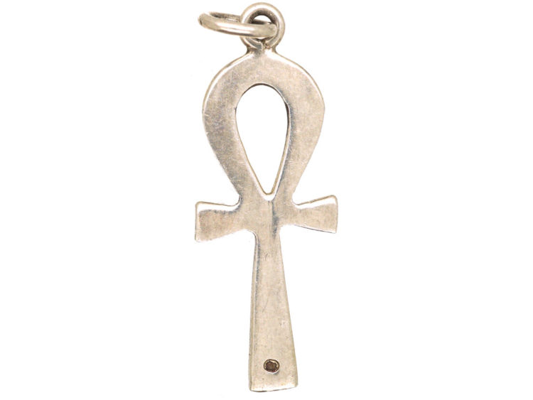 Silver Anch Cross Pendant