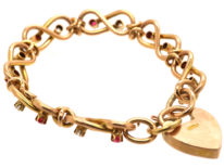 Edwardian 15ct Gold Ruby & Diamond Figure of Eight Bracelet