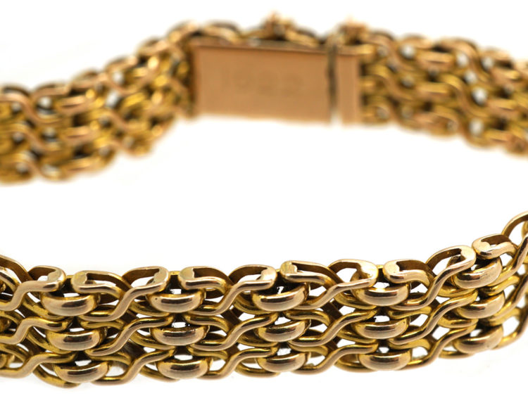 Edwardian 15ct Gold Woven Design Bracelet