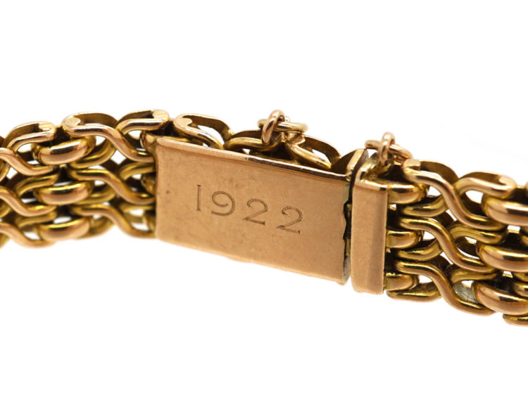 Edwardian 15ct Gold Woven Design Bracelet