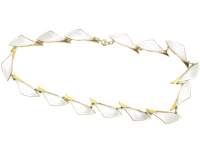 Silver Gilt & White Enamel Necklace by Albert T Scharning