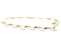 Silver Gilt & White Enamel Necklace by Albert T Scharning