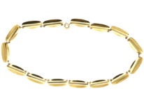 Silver Gilt & White Enamel Necklace by David Andersen