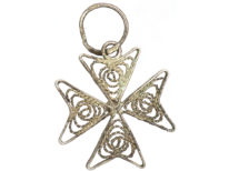 Silver Filigree Maltese Charm