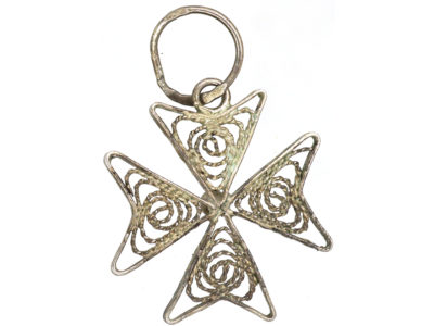 Silver Filigree Maltese Charm