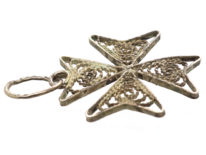 Silver Filigree Maltese Charm