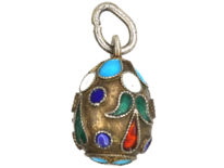 Russian Silver & Enamel Egg