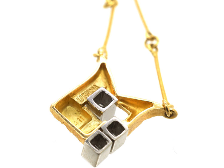 18ct Gold & Diamond Necklace by Bjorn Weckstromm for Lapponia