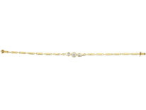 Art Deco 14ct Gold Bracelet set with Three Diamonds