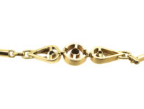 Art Deco 14ct Gold Bracelet set with Three Diamonds