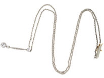 Art Deco Diamond Drop Pendant on Chain