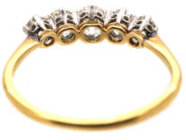 Art Deco 18ct Gold & Platinum Five Stone Diamond Ring