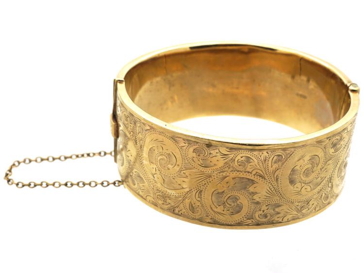 9ct Gold Wide Bangle