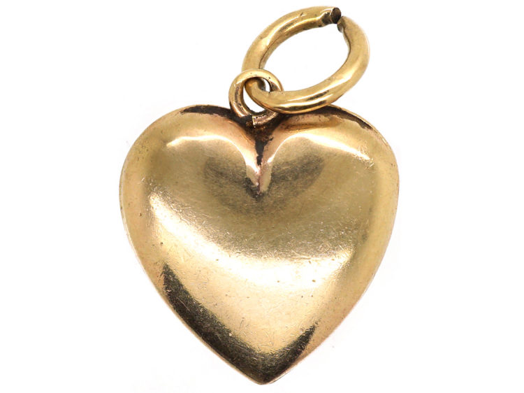 Edwardian 9ct Gold Heart Shaped Pendant