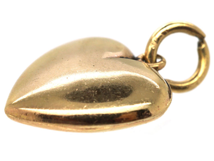 Edwardian 9ct Gold Heart Shaped Pendant