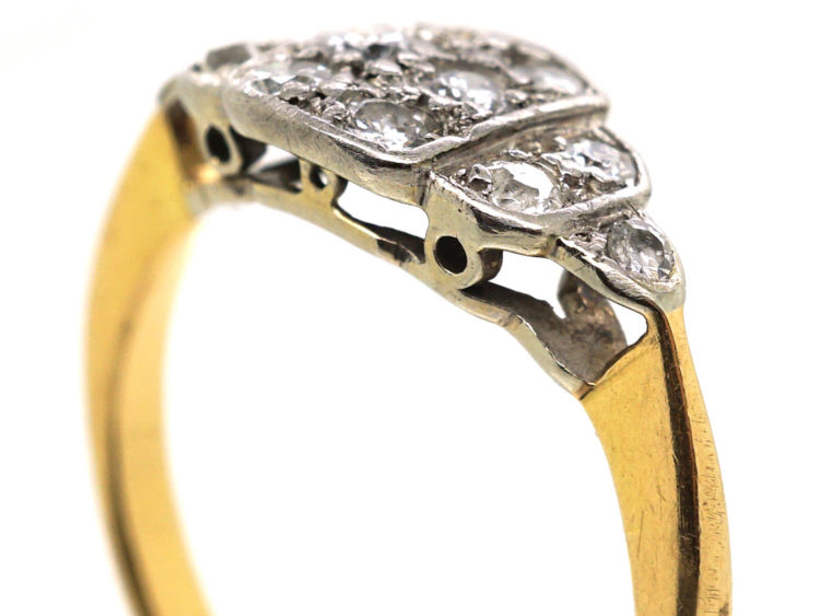 Art Deco 18ct Gold, Platinum & Diamond Ring