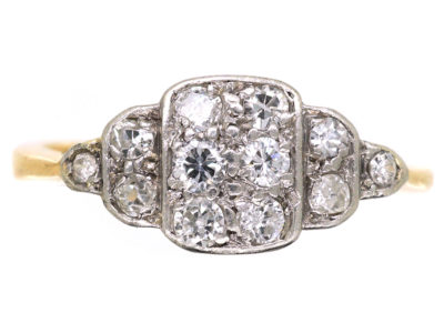Art Deco 18ct Gold, Platinum & Diamond Ring