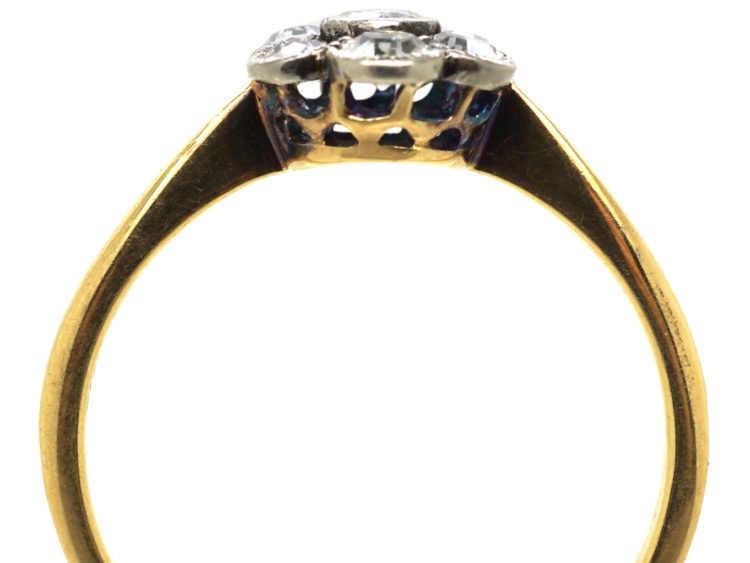 Edwardian 18ct Gold & Platinum, Diamond Daisy Ring