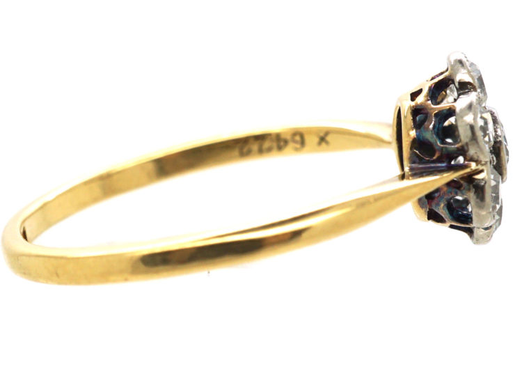 Edwardian 18ct Gold & Platinum, Diamond Daisy Ring