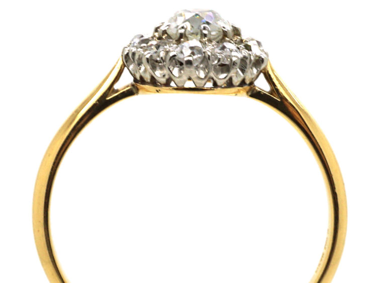 Edwardian 18ct Gold & Diamond Cluster Ring