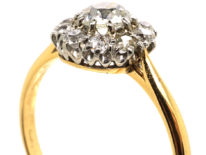 Edwardian 18ct Gold & Diamond Cluster Ring