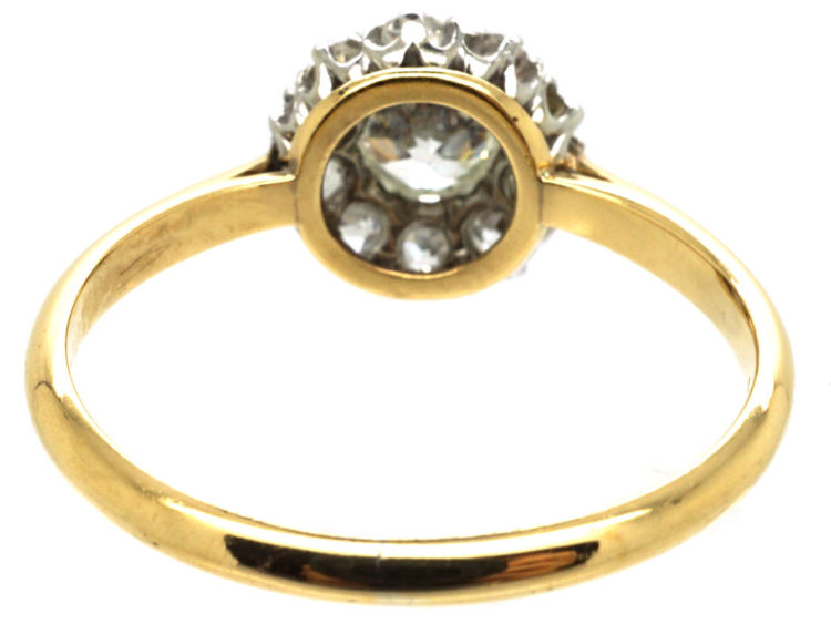 Edwardian 18ct Gold & Diamond Cluster Ring
