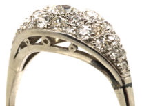 Art Deco Platinum & Diamond Bombé Set Cluster Ring