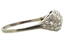 Art Deco Platinum & Diamond Bombé Set Cluster Ring