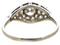 Art Deco Platinum & Diamond Bombé Set Cluster Ring