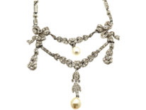 Edwardian Platinum & Diamond Garland Necklace