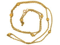 Victorian 15ct Gold Chain Interspersed with Round Beads