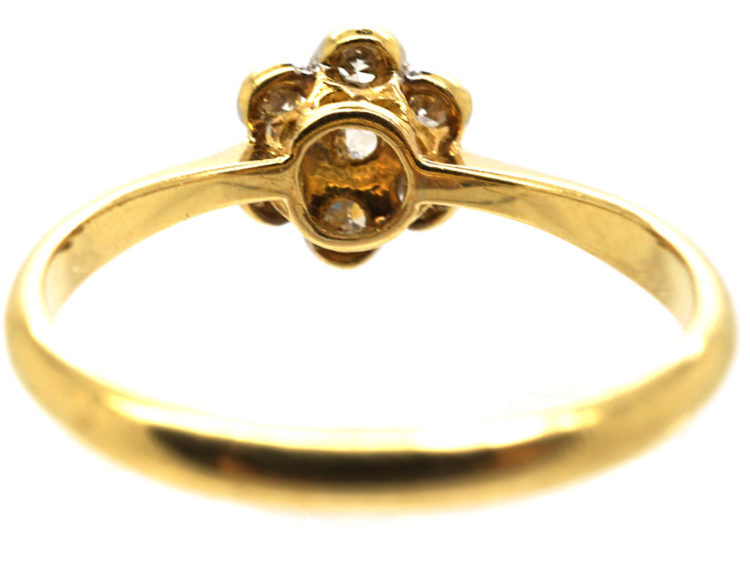 Edwardian 18ct Gold & Platinum, Diamond Daisy Ring
