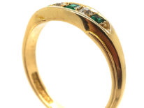 Edwardian 18ct Gold, Emerald & Diamond Five Stone Ring