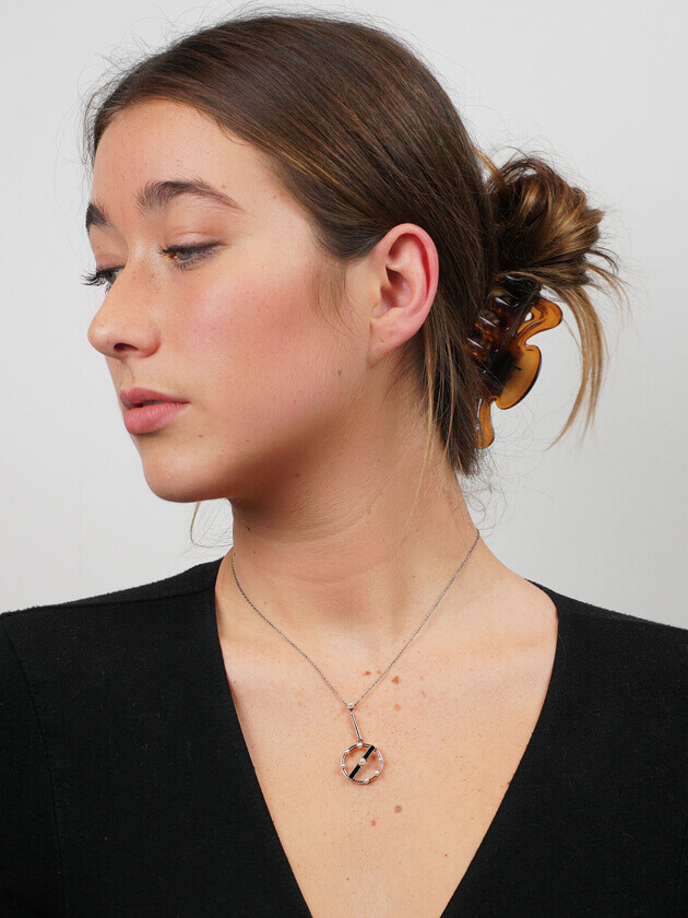 Art Deco Onyx Pearl Pendant