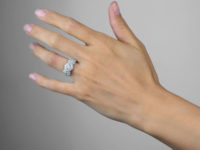 18ct White Gold Triple Cluster Diamond Ring