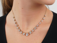 Victorian 15ct Gold & Aquamarine Drops Necklace