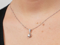 Art Deco Platinum & Diamond Pendant on Platinum Chain