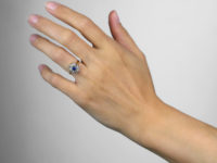 Edwardian 14ct Gold, Sapphire & Rose Diamond Cluster Ring