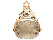 Georgian 18ct Gold Triple Sided Rock Crystal Seal with Carved Crest Intaglios