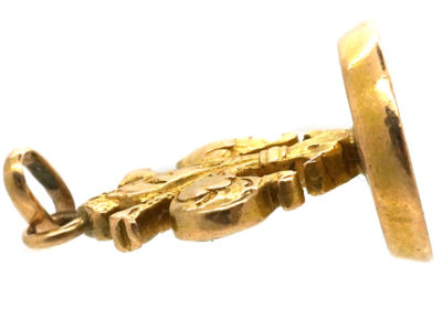 Victorian 18ct Gold Seal with Fleur-de-Lis Motif & Engraved on the Base with the Letter A