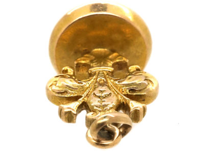Victorian 18ct Gold Seal with Fleur-de-Lis Motif & Engraved on the Base with the Letter A