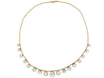Victorian 15ct Gold & Aquamarine Drops Necklace